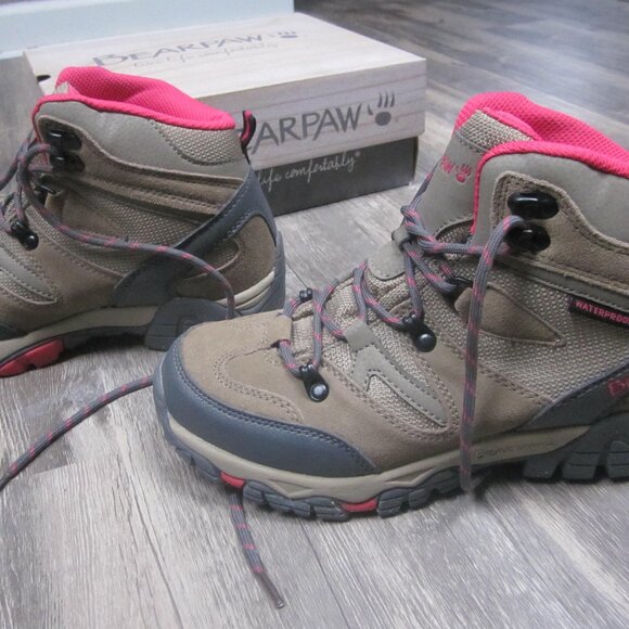 Bearpaw Women's Waterproof Pink & Brown Hiking Boot - Picture 4 of 5